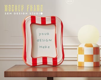 Wood Frame Mockup: 5x7 Artwork Display (PSD & JPEG)