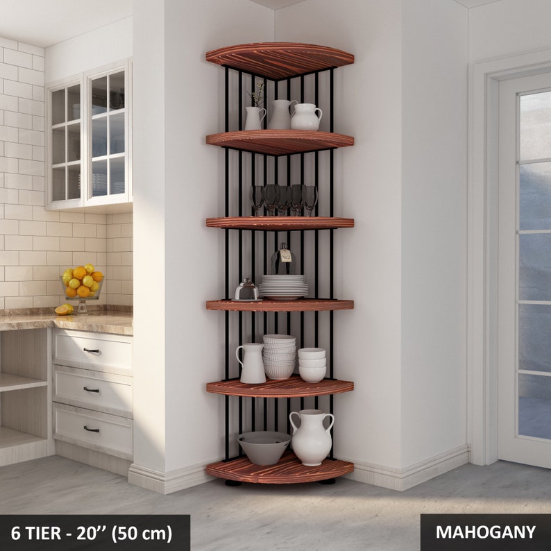 Solid Wood Corner Bookshelf Small Shelving Unit Minimalist Etsy