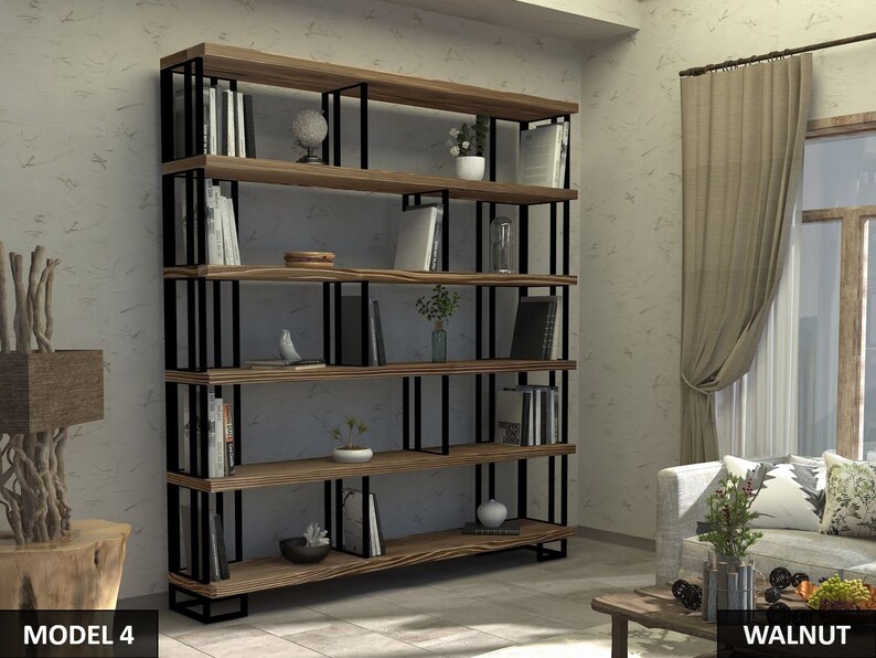 Solid Wood Bookshelf and Shelving Unit Handmade Unique Etsy