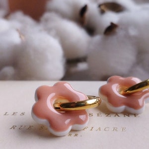 AVA Boucles d'oreilles légères argile de polymère Rose Nude