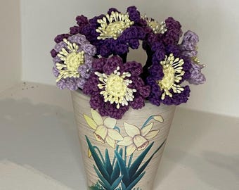Anemone daisy crochet pattern, crochet pattern, pattern for Anemone daisy flowers, pdf crochet pattern