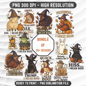 Funny Halloween Bundle PNG, Halloween MEGA Bundle, Halloween Sublimation Bundle, Pack Of Horror Characters Clipart, Sublimation Designs,