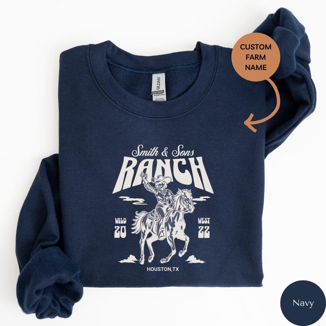 R R Custom Horse Ranch Name Sweatshirt, Horse Trainer Shirt, Personalized ...