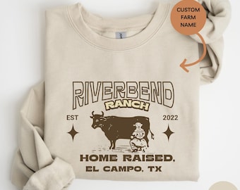 Personalized Cattle and Ranch Farm Sweatshirts, Cattle Company Shirt, Custom Beef Farm Apparel, Unisex Shirts, Vintage farmhouse gift, M010
