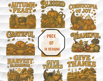 Thanksgiving PNG Bundle, Grateful Festive Images, Harvest Feast Graphics, Instant Digital Download, Commercial Use, Thankful Png, Autumn Png