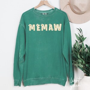 Comfort Colors® Memaw-sweater, Memaw-cadeau, cadeau voor Memaw, oma Moederdag-shirt, Memaw verjaardagstruien, Memaw-shirt voor vrouwen Q121