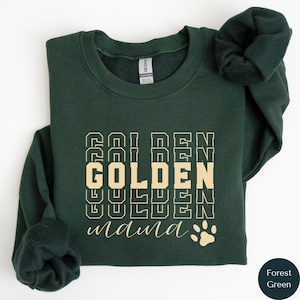 Golden Mama Sweatshirt, Golden Retriever Shirt, Dog Lover Crewneck, Golden Dog Sweater, Perfect Gift for Golden Mom, Dog Owner Clothing M014