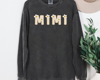 Sudadera Mimi de Comfort Colors, regalo para futura Mimi, revelación de embarazo, camiseta Mimi para el Día de la Madre, divertido regalo de Navidad para mamás, Q143