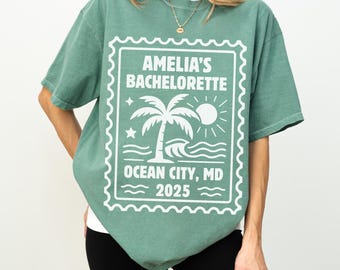 Camisetas de despedida de soltera de sirena, playeras de despedida de soltera de playa, camisetas de despedida de soltera de sirena, playeras de despedida de soltera costeras, colores cómodos para despedidas de soltera tropicales P232