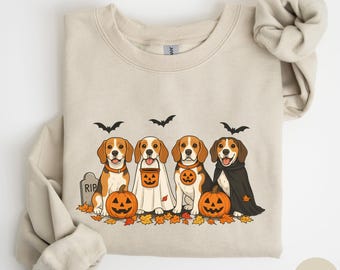 Beagle-Halloween-Shirt, gruselige Beagle-Hexe-Shirt, Kürbis-Beagle-Hund-T-Stück, lustiges Halloween-Hunde-Liebhaber-Geschenk, Herbst-gruseliger Beagle-Hundehemd M060