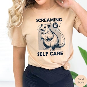 Screaming is Selfcare Rat Shirt, Funny Graphic Tee, Retro Funny Graphic Tees, Rat Shirt, Meme Graphic T-Shirt, Rodent Lover Gift Shirt, N032
