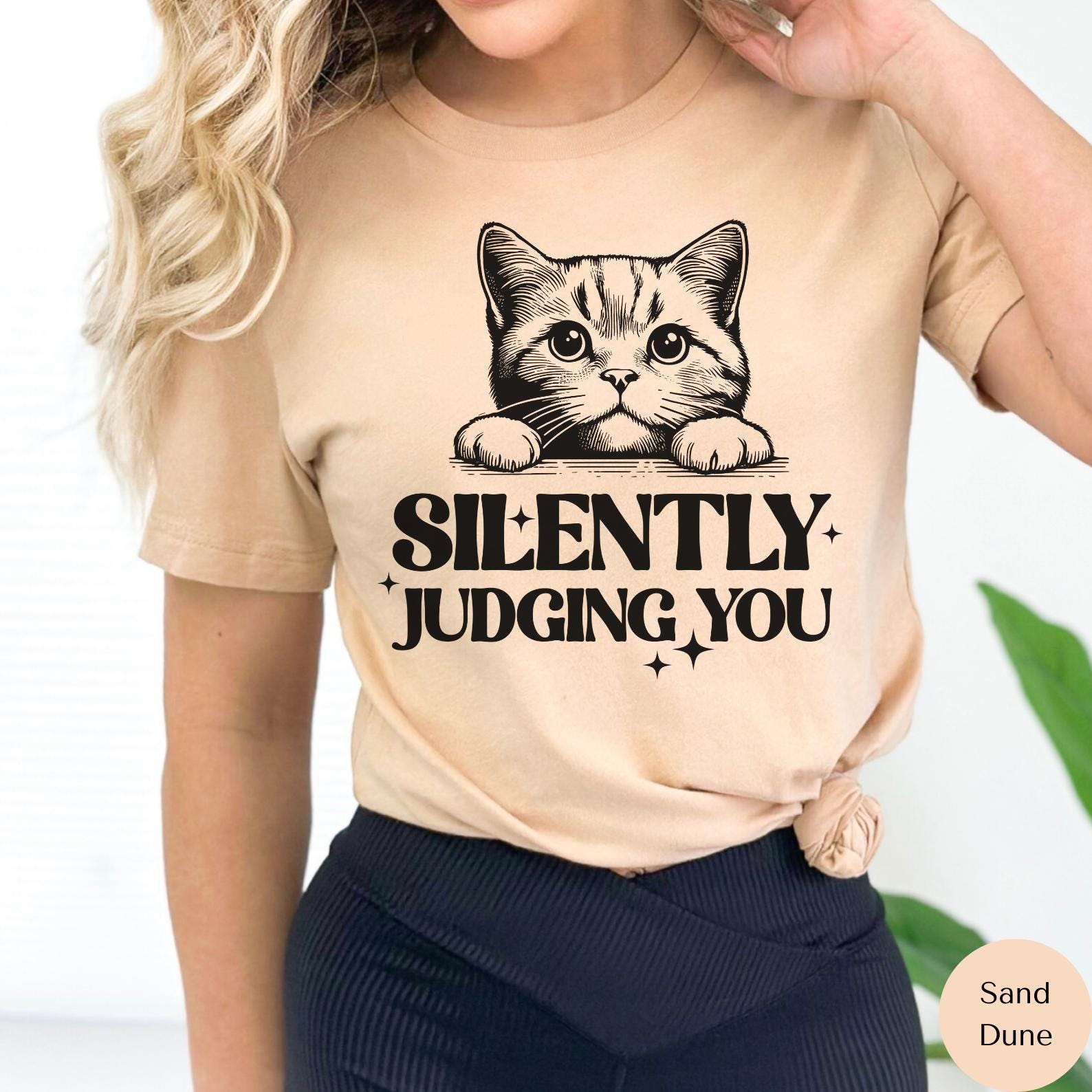 Maglietta Divertente Con Gatto Che Ti Giudica Silenziosamente - Foto 9