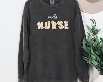Comfort Colors® Pediatric Nurse Shirt, Peds Nurse Shirt, Picu Nurse Shirt, Pediatrics Shirt, Gifts For Nurses, Pediatric Nurse Team Tee Q130