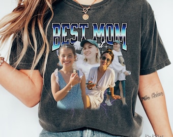Benutzerdefinierte Best Mom Bootleg Shirt, personalisiertes Geschenk für Mama, personalisierte Foto Shirt, Vintage Mom Geschenk von Kindern, Benutzerdefinierte Foto Shirt, P032