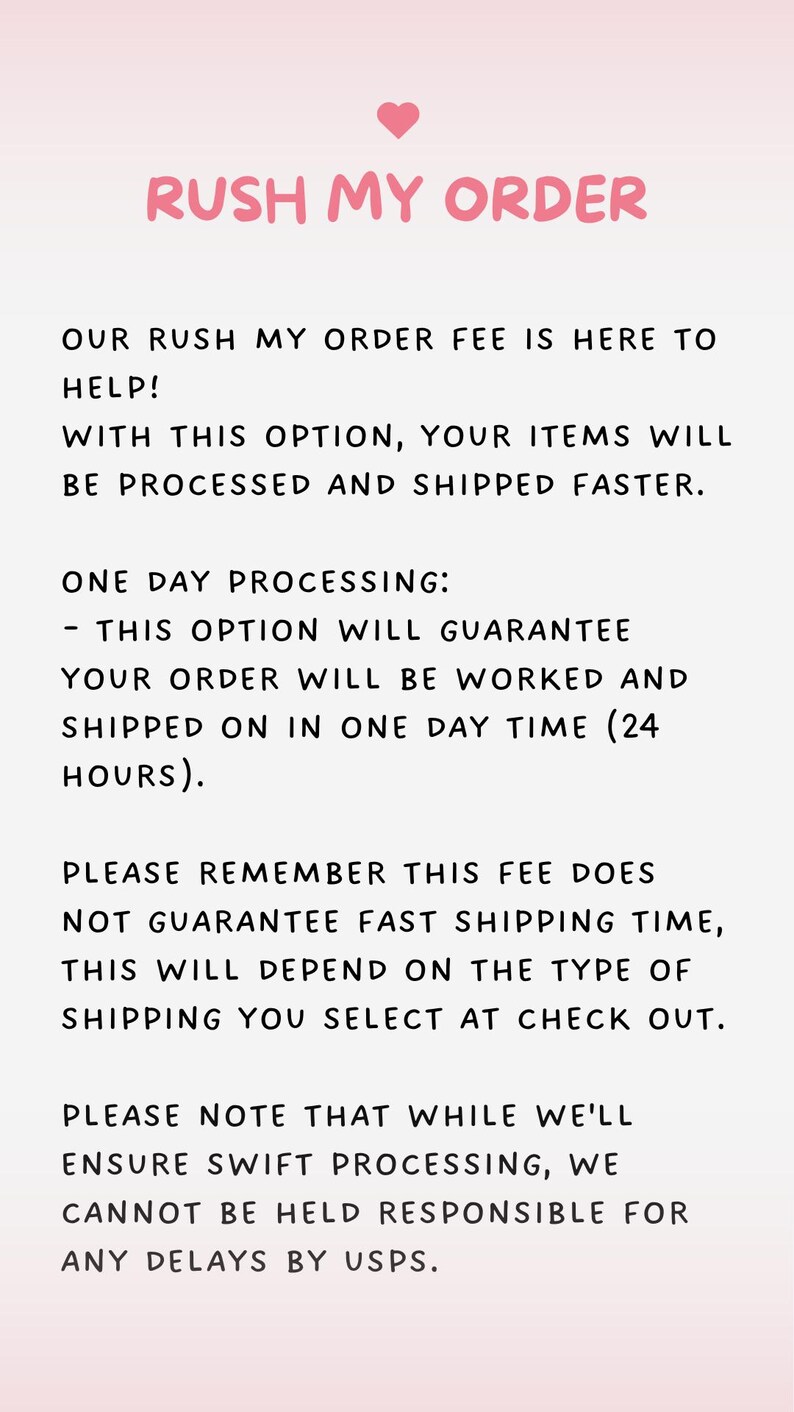 Rush My Order Fee - Etsy
