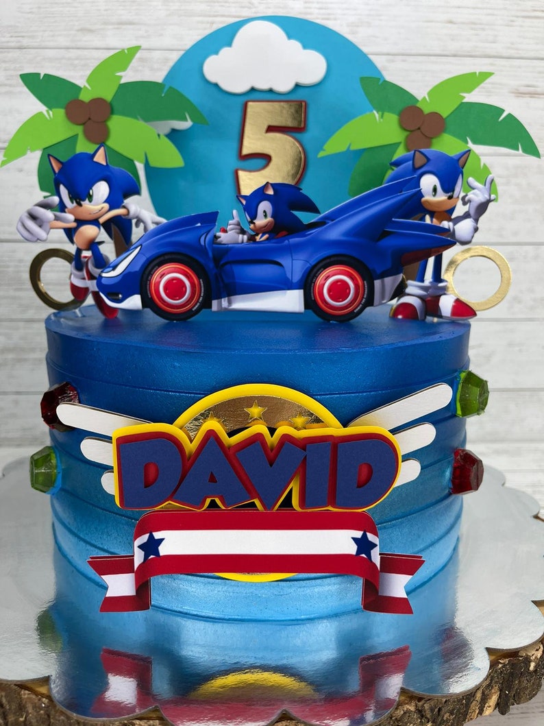 Sonic Cake Topper / Sonic Birthday / Sonic Party Etsy