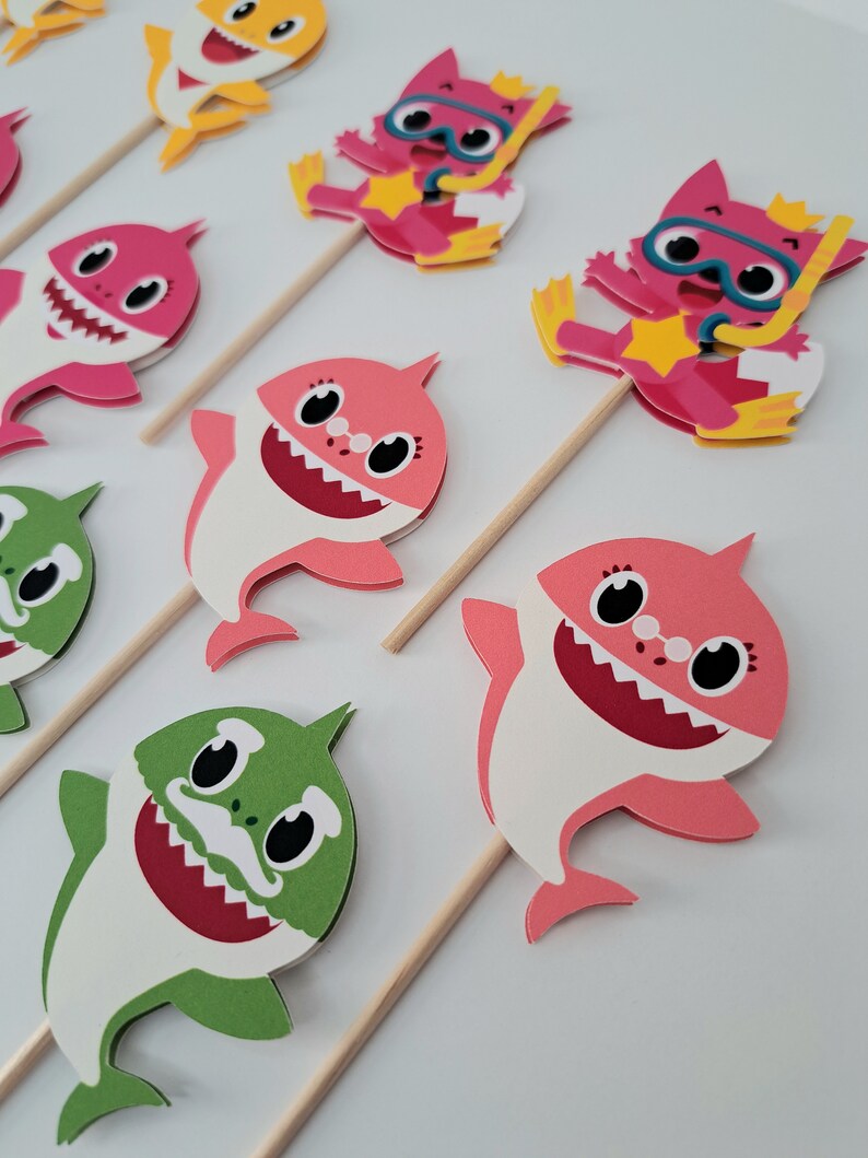 Baby Shark Cupcake Toppers / Baby Shark Party / Baby Shark Etsy