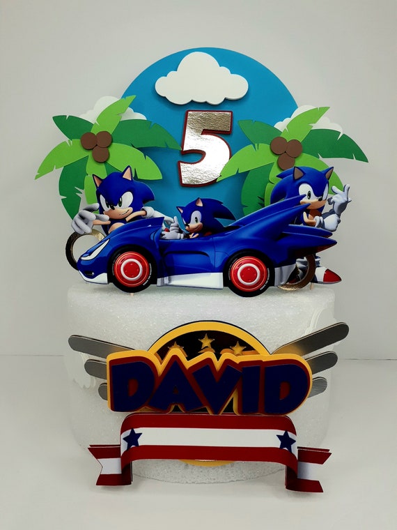 Sonic Cake Topper / Sonic Birthday / Sonic Party Etsy