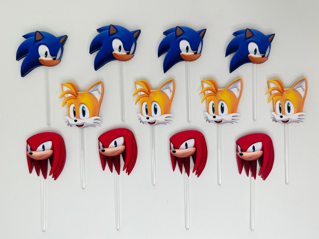 Sonic Cupcake Toppers / Knuckles Cupcake Toppers / Tails Cupcake ...