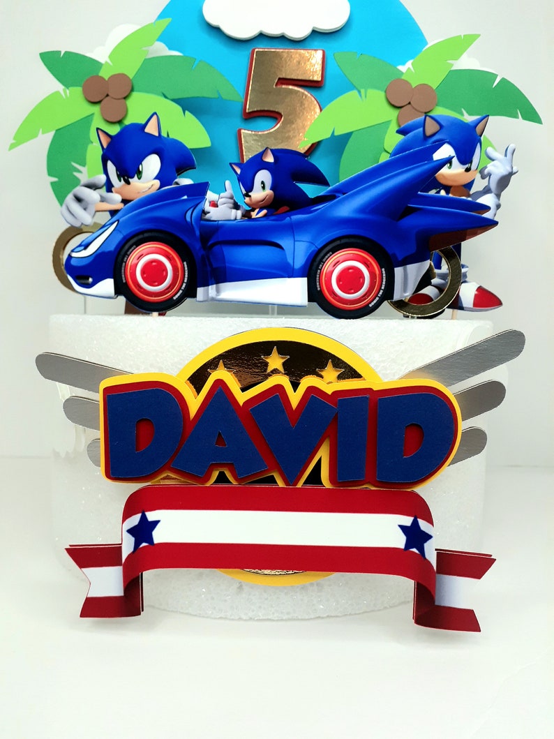 Sonic Cake Topper / Sonic Birthday / Sonic Party Etsy