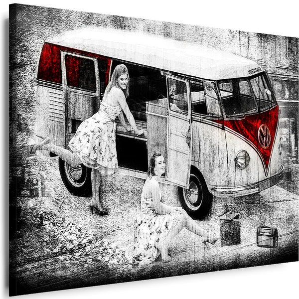 Leinwand Bilder VW T1 Auto Wagen Cars Kunstdruck Wandbilder