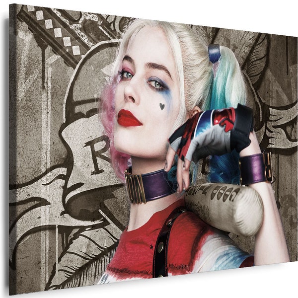 Leinwand Bilder Harley Quinn Joker Film Popular Movie Kunst Wandbilder kein Poster