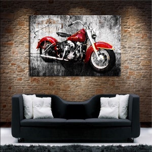 Canvas Pictures Motorcycle Harley Davidson Car Art Wall Pictures image 2