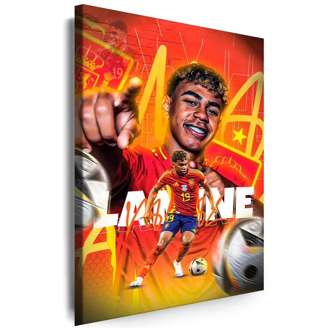 Yamal Rasmlar Canvas Pictures Lamine Yamal Football Star Player Sport Premium Art ...