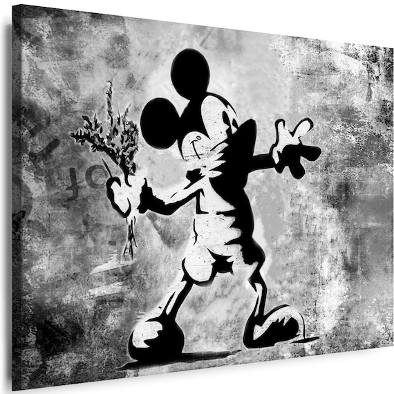 Canvas Pictures BANKSY Graffiti Street Mickey Mouse Art Print Wall