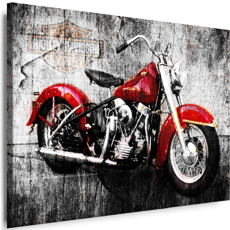 Canvas Pictures Motorcycle Harley Davidson Car Art Wall Pictures image 1