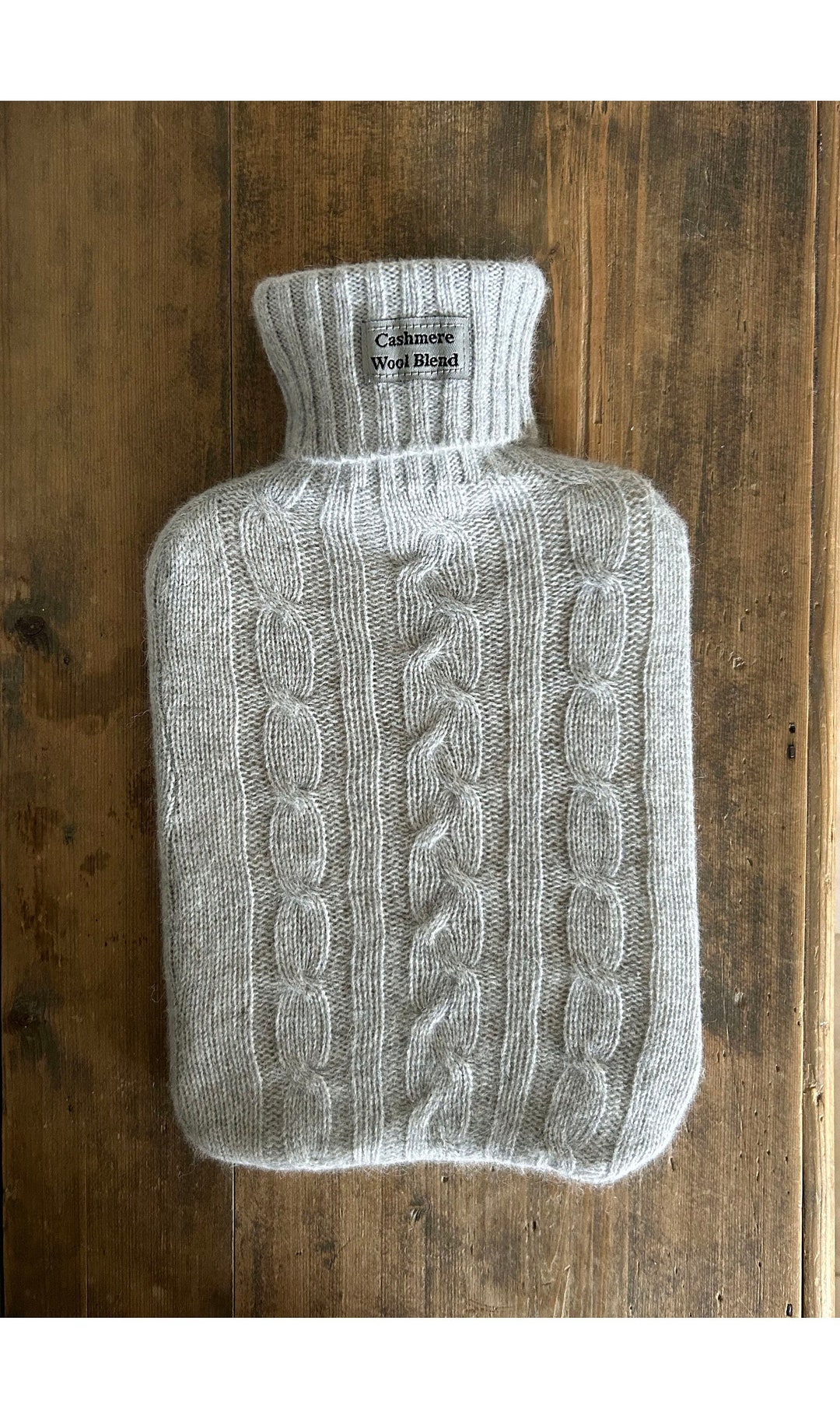 Grey Cashmere/wool Blend Cable Knit Cover and 2 Litre Hot Etsy UK