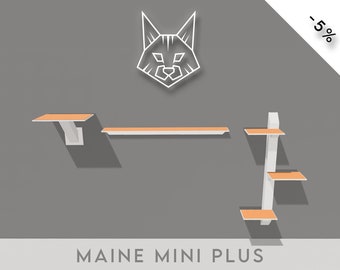 Maine Mini Plus | Kletterset für Katzen | Wandliege | Katzenlaufsteg | Katzentreppe
