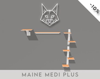 Maine Medi Plus | Kletterset für Katzen | Wandliege | Katzenlaufsteg | Katzentreppe