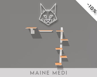 Maine Medi | Kletterset für Katzen | Wandliege | Katzenlaufsteg | Katzentreppe