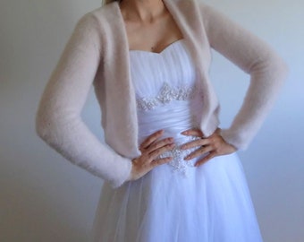 Kate  Powder Rose - (Not only) wedding bolero, long sleeves Powder Rose **Ready To Ship** XS-XXXL