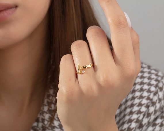 Elna Ring, Leaf Ring, Pretty Marquise Stones, Free Size Ring, Adjustable  Rings, for Her, Gift for Girlfriend Wife Women, Dainty Ring - Etsy | Hand jewelry  rings, Fancy jewelry, Cute promise rings