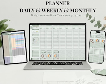 Digital Life Planner Spreadsheet Google Sheets & Notion Template, Budget Tracker, Habit Tracker, Goal Setting Dashboard Daily Weekly Monthly