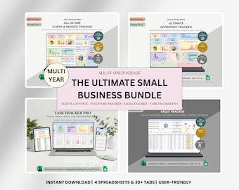 Small Business Bundle Bookkeeping Inventory Tracker Order Tracker Product Handmade Pricing Calculator Smart Bill Calendar Google Sheet Excel