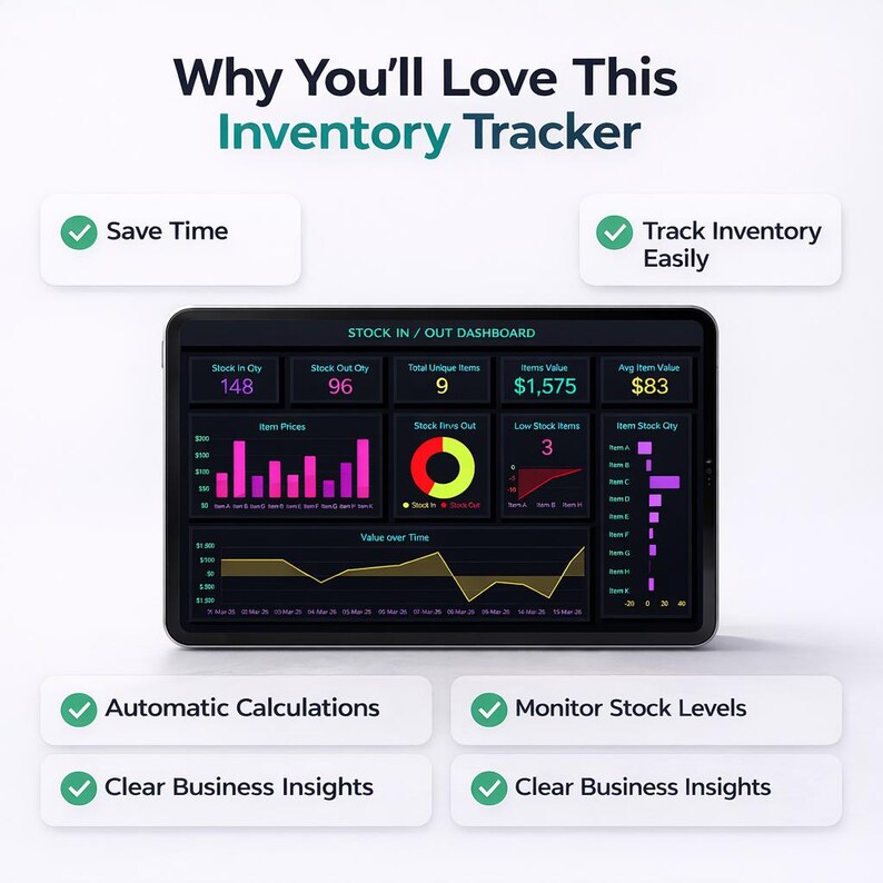 Affection Inventory Google Sheets Inventory Tracker, Restaurant Stock Spreadsheet (digital ...