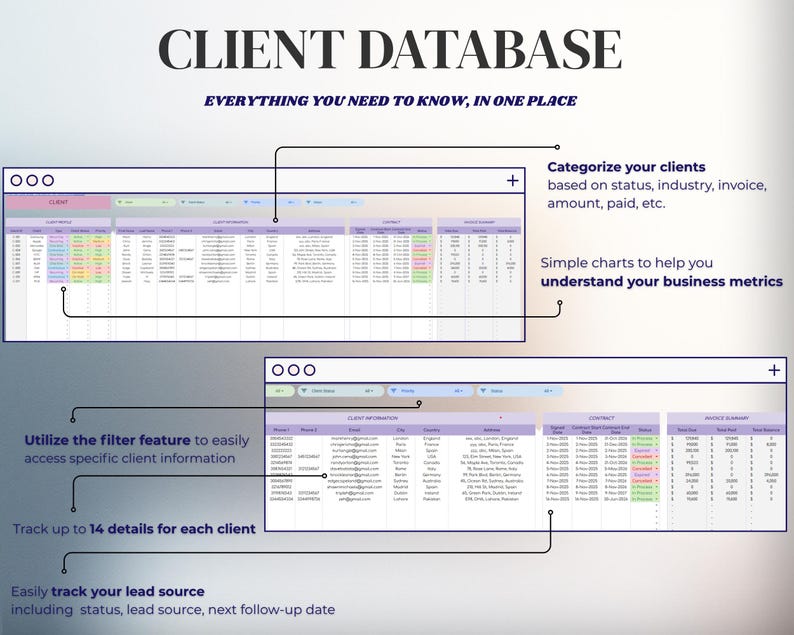 Client Tracker, Invoice Tracker, Task Tracker, Inventory Tracker, Sales ...