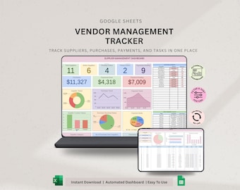 Purchase Order Tracker Excel, Inventory Tracker Spreadsheet, Supplier Vendor Purchase Order Template, Product Sales Clothing supplies Sheet