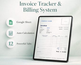 Billing Planner Sheets, Invoice Tracker Template, Client Payment Log, Small Business Bookkeeping Spreadsheet, CRM Dashboard Excel Tracker