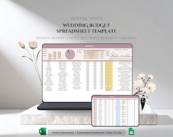 Wedding Planner Spreadsheet Wedding Budget Tracker Wedding Timeline Checklist Guest List Tracker Wedding Itinerary Seating Plan Wedding Gift