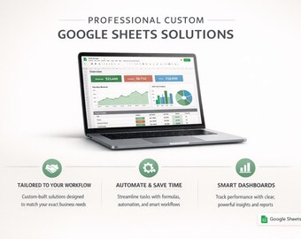 Panel de control personalizado de Google Sheets / Rastreador empresarial personalizado (Hecho a medida)