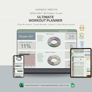 all-in-one fitness tracker | Fitness Tracker Spreadsheet | Weight Loss Tracker Exercise Log | Health & Wellness Fitness Journal