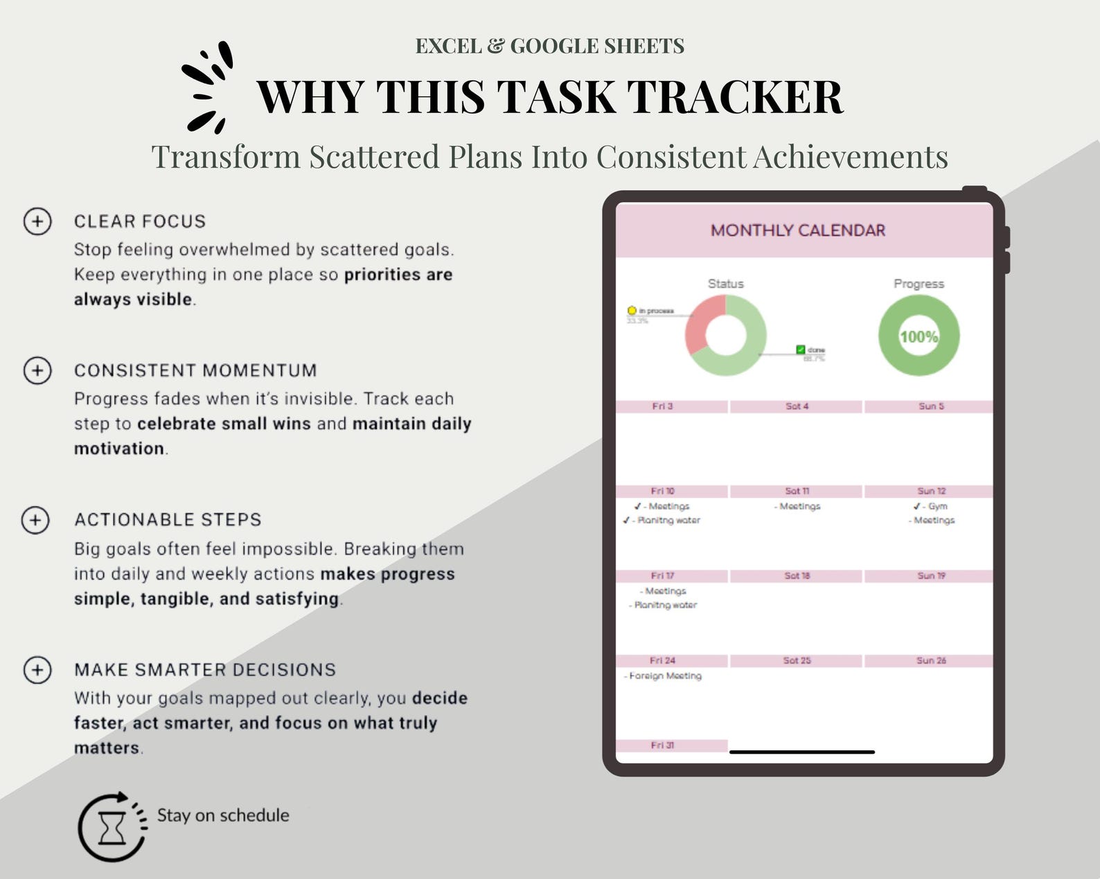 Task Tracker Spreadsheet Google Sheets Excel to Do List Template Task ...