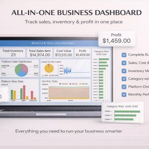 Reseller Spreadsheet Template, Resale Business Planner, Reseller Bookkeeping, Product Inventory Management, Reseller Tools Reseller Tracker image 5