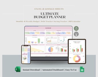 Ultimate Annual Budget Planner (Excel, Google Sheets) – Monthly Tracker