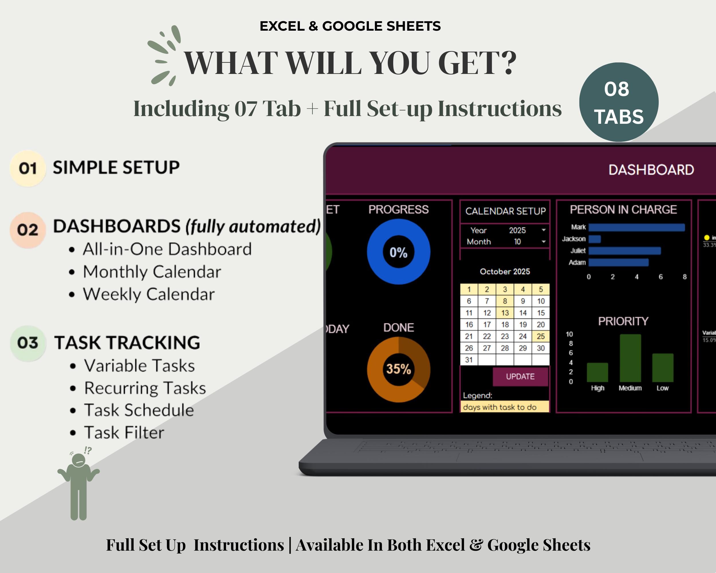 Project Management Spreadsheet Team Project Task Tracker Google Sheets ...