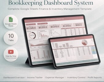 Small Business Bookkeeping Spreadsheet Template Expense & Income Tracker, biz business journal, Purchase Order Inventory and sales Tracker